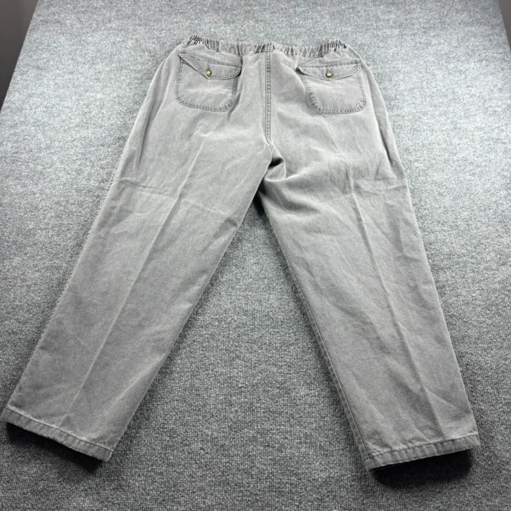 VINTAGE L.L.‎ Bean Pants Mens 34x28 Gray Pathfinder Elastic Waist G095 USA 90s